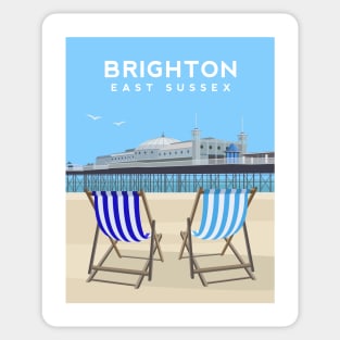 Brighton Pier and Beach, East Sussex Sticker